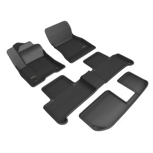 Mercedes-Benz Eqb Floor Mat Set - Front Row; 2nd Row; 3rd Row - 3D MAXpider - KAGU Series - Black - `22-`24 Mercedes-Benz Eqb Floor Mat Set - Front Row; 2nd Row; 3rd Row - 3D MAXpider - KAGU Series - Black - `22-`24